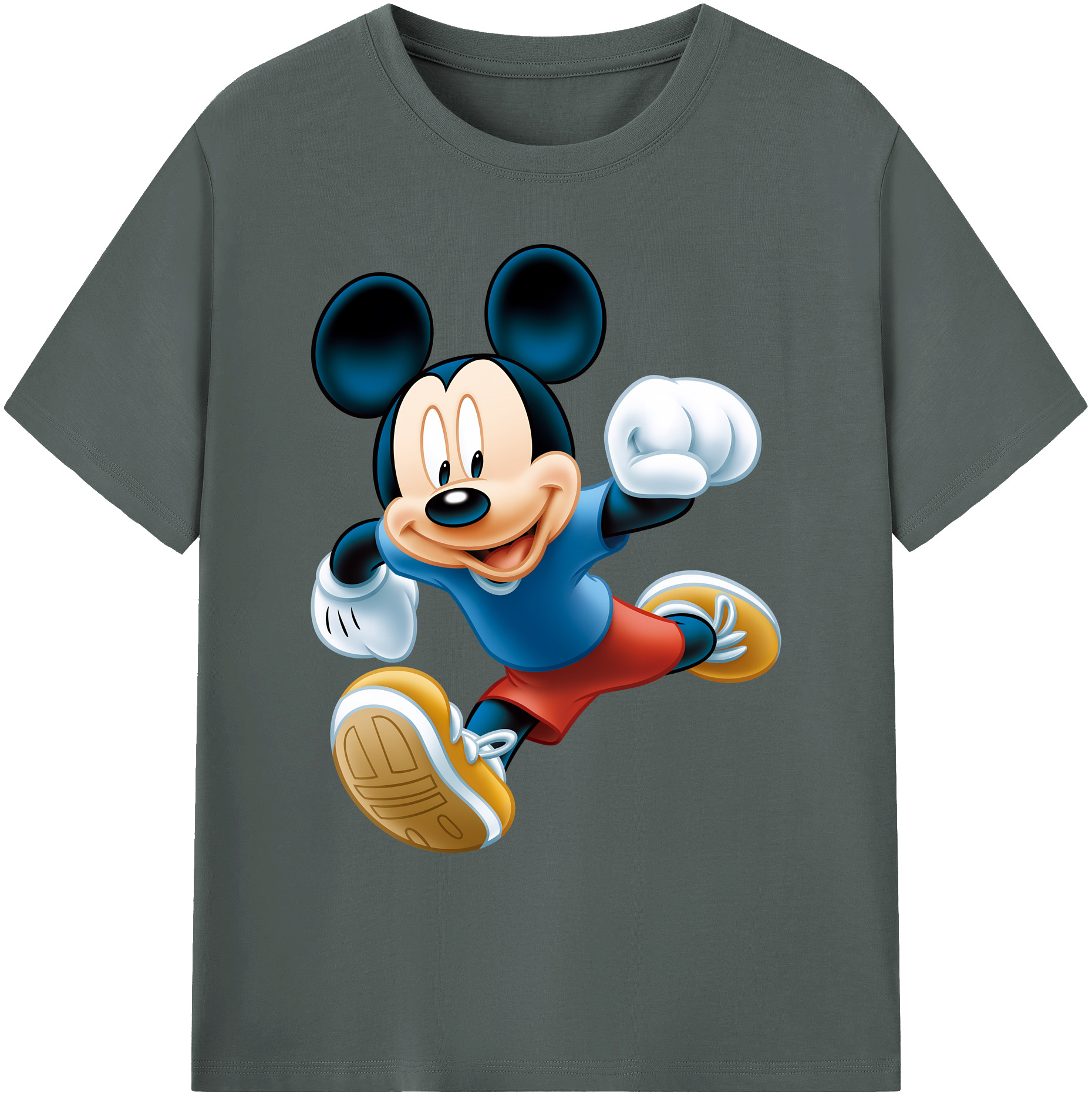 ミッキーマウス Mickey Mouse 綿100％ メンズ半袖Tシャツ｜肌触りやわらか＆通気性